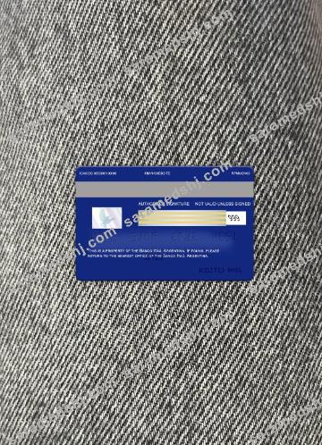 Argentina Banco Itaú visa card photolook back